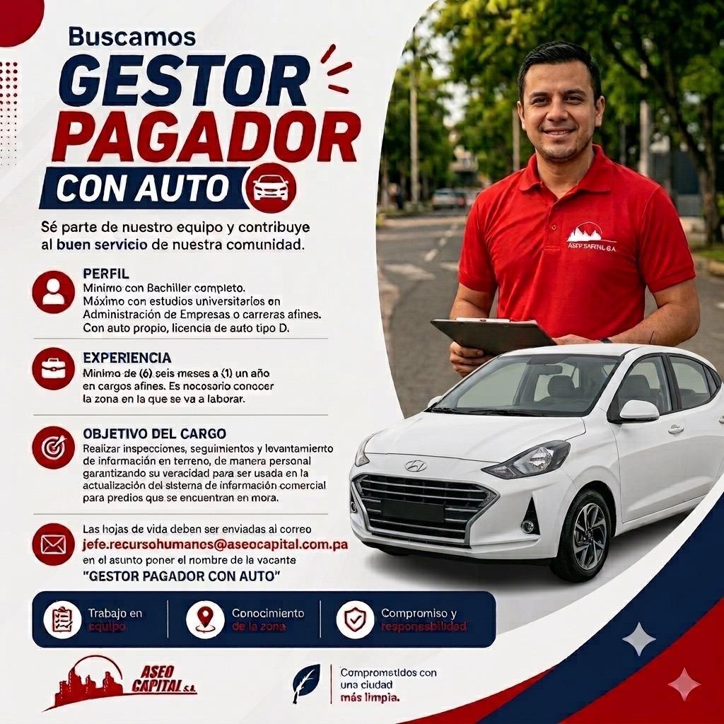 Gestor pagador con auto